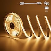 PAUTIX COB LED Strip Light 20ft/6.1m 3087LEDs Warm White 2700K CRI90+ High Lumen Super Bright,Lead-free Material Flexible DC24V LED Tape for Home&Office DIY Lighting Project(Power Supply Not Included)