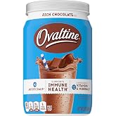 Ovaltine Rich Chocolate Drink Mix, 12 Oz Canister | Powdered drink mix for hot and cold milk; rich chocolate; 12 oz