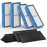 Colorfullife Replacement Filters for Holmes AER1 HEPA Type Total Air Filter Replacement Filter for HAPF30AT and HAP242-NUC, 4 HEPA + 8 Carbon Booster Filters