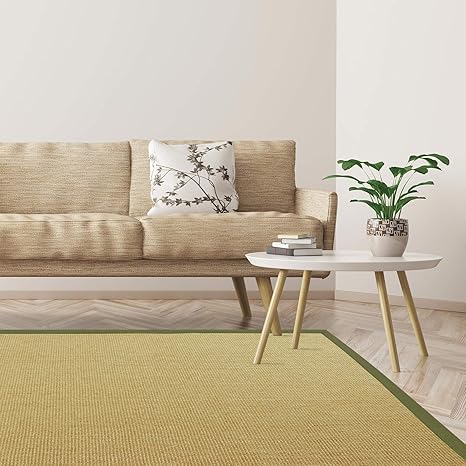 Amazon De Floordirekt Premium Sisal Teppich Amazonas Natur Mit Verschiedenfarbigen Borduren 9