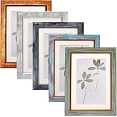 Fixwal 5x7 Picture Frame Set of 5, Vintage Photo Frame, Rustic Retro Picture Frame with Tempered Glass, Decorative Art on Walls and Tabletop Placement