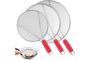 Stainless Steel Splatter Screen for Frying Pan - 9.8" 11.4" 13" Ultra Fine Mesh Grease Splatter Guard, Hot Oil Splatter Guard