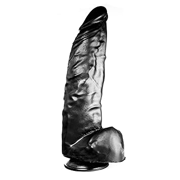 Dildorama 515 Modell S21B - 15 Zoll (38 x 9,0 cm) - sehr naturgetreuer Dildo, schwarz, mit Hoden, Adern und Saugnapf, phtalat