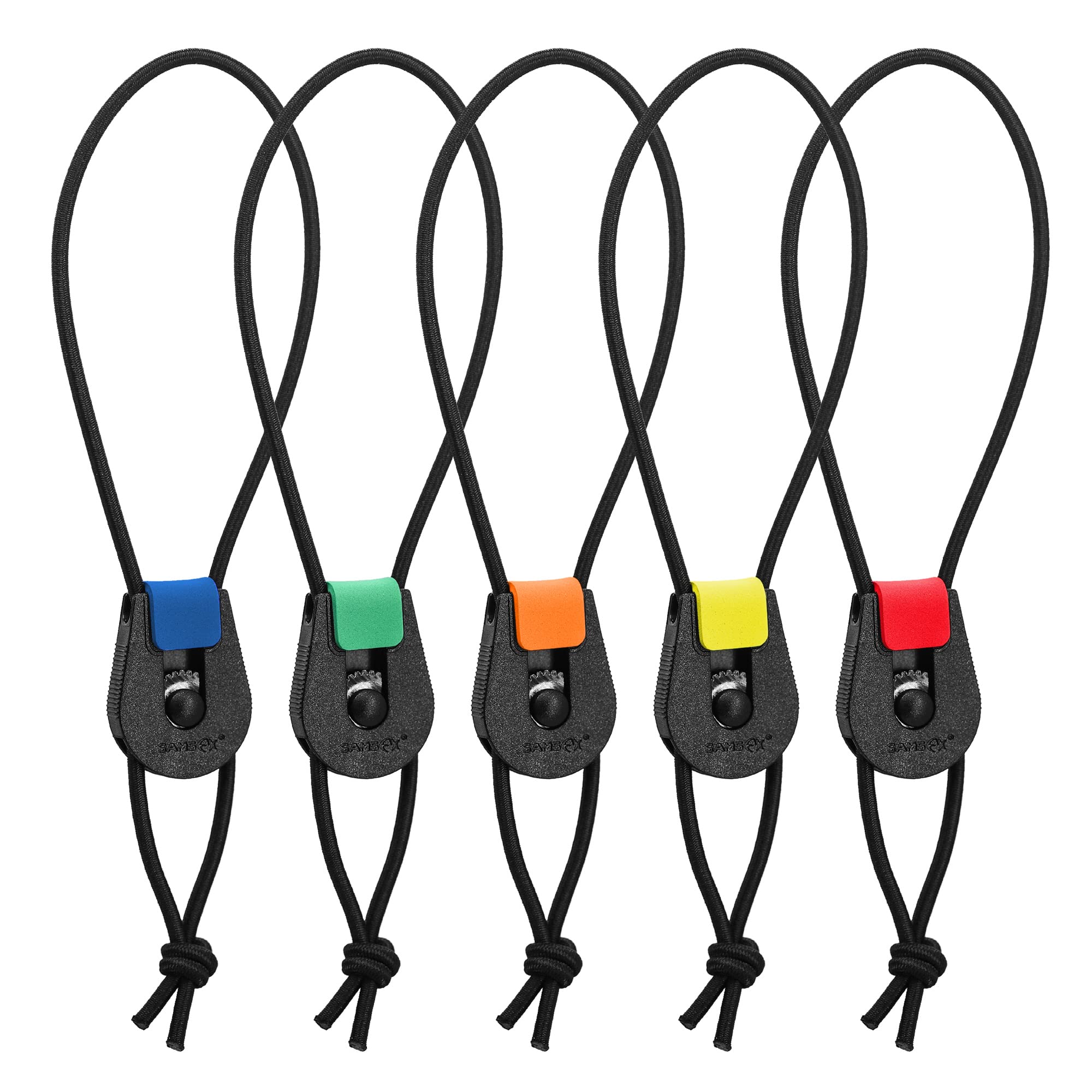 SAMSFX Fishing Quick Rod Ties Leash for Pole Holders Organizer Bunngee Cord Straps (5PCS, Random Colors)