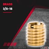 E-Z LOK 3/8-16 Brass Knife Threaded Inserts for Hard Wood, 0.625" Length, 10 view 5