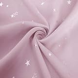 PONY DANCE Stars Foil Printed Blackout Curtains Pink 52x54 Two Panels view 8