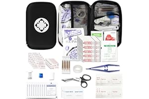 276PCS Small Travel First Aid Kit Supplies for Business, First Aid Emergency Set Backpacking Essentials Items Trauma Survival Kits for Outdoor Adventure, Black AMORNING