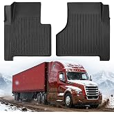 TAPTES Floor Mats Cab Mats for Freightliner Cascadia 2018-2027 | All-Weather, Heavy-Duty TPE Floor Cab Mats,Waterproof, Truck Rubber Carpet Accessories for Freightliner Cascadia 2018-2027