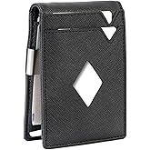 LIULIHUA Bifold Slim Men Wallet Genuine Leather Thin, Fit 6-8 Cards, Several Cash (Fold Once), Small Vertical RFID Blocking Wallets for Men -Black democratic wallet for men semorid wallet for men