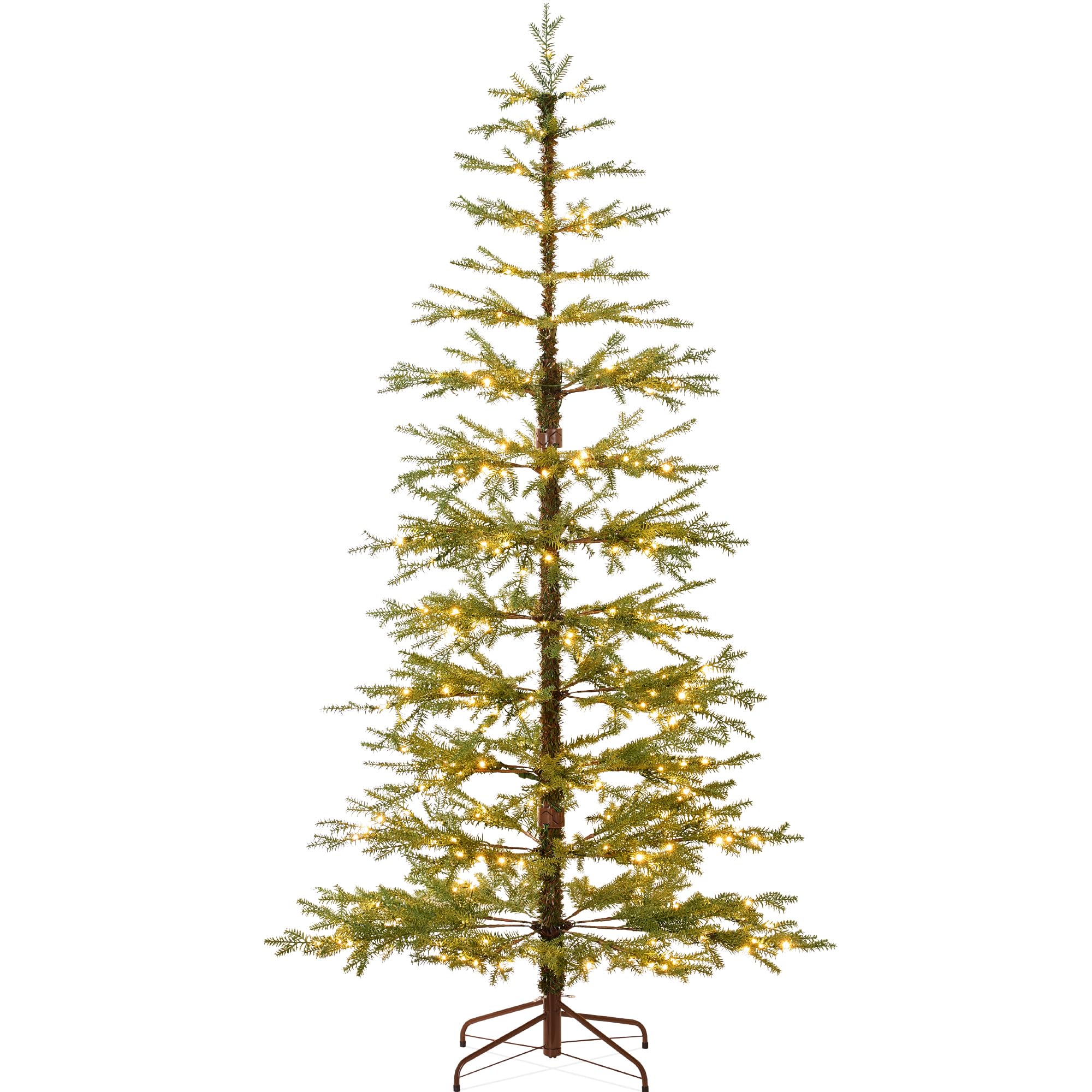 Best Choice Products Pre-Lit Sparse Christmas Tree 9ft Artificial Pine ...