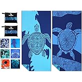 Yongoes 2 Pack Microfiber Lightweight Thin Beach Towel Sand Free Quick Dry Super Absorbent Large Towels for Swimming Pool Yoga Gym Travel Vacation Beach Accessories Essentials