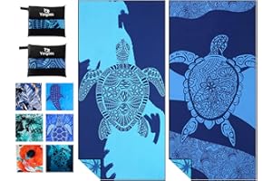 YONGOES 2 Pack Microfiber Lightweight Thin Beach Towel Sand Free Quick Dry Super Absorbent Large Towels for Swimming Pool Yoga Gym Travel Vacation Beach Accessories Essentials for Adults