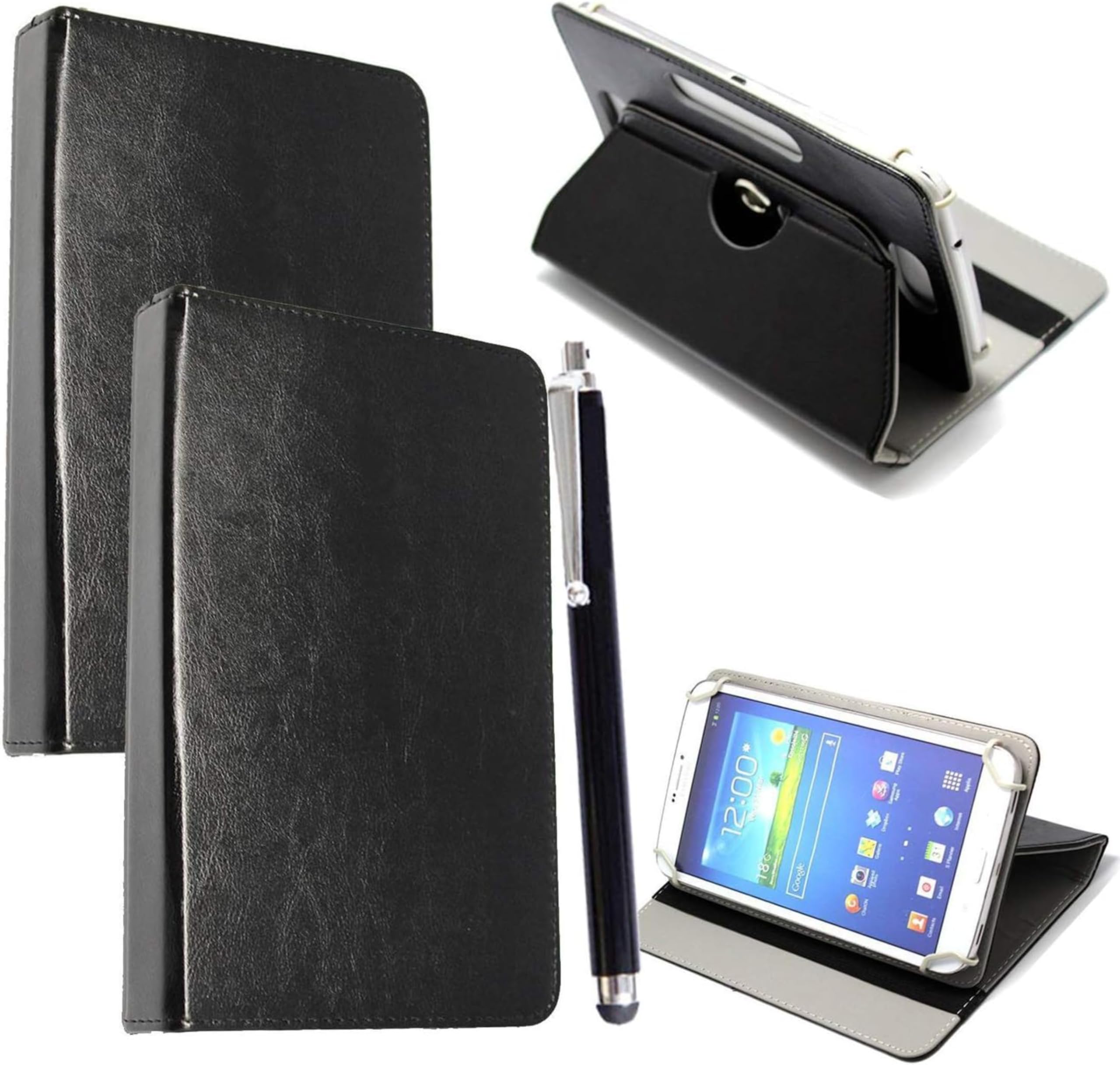 7inch Tablet Case - Universal PU Leather Stand Folio Case Cover for All 6",6.8",7" Tablets, Fit for Kindle eReaders Fire Tablet- Kobo/Voyaga/Lenovo/Sony E-Book/iPad Mini 5 4 3 2 1 (Black)