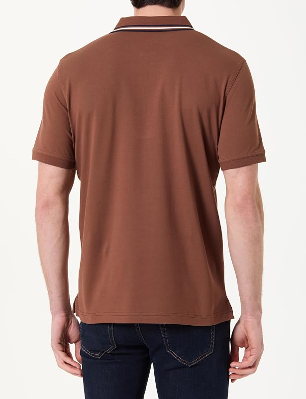 Collar Tipping SS Polo, Marron Acajou, L Hommes