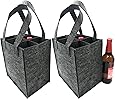 Xiuyer Weintragetasche Aus Filz - 6 Flaschen Halter Mit Trennwand Für Picknick & Party