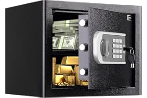 RETLLAS Home Safe Fireproof Waterproof,Fireproof Safe with Digital Keypad,Security Small Safe Box for Documents Money Gun and Other Personal Items(1.2 Cuft Black)