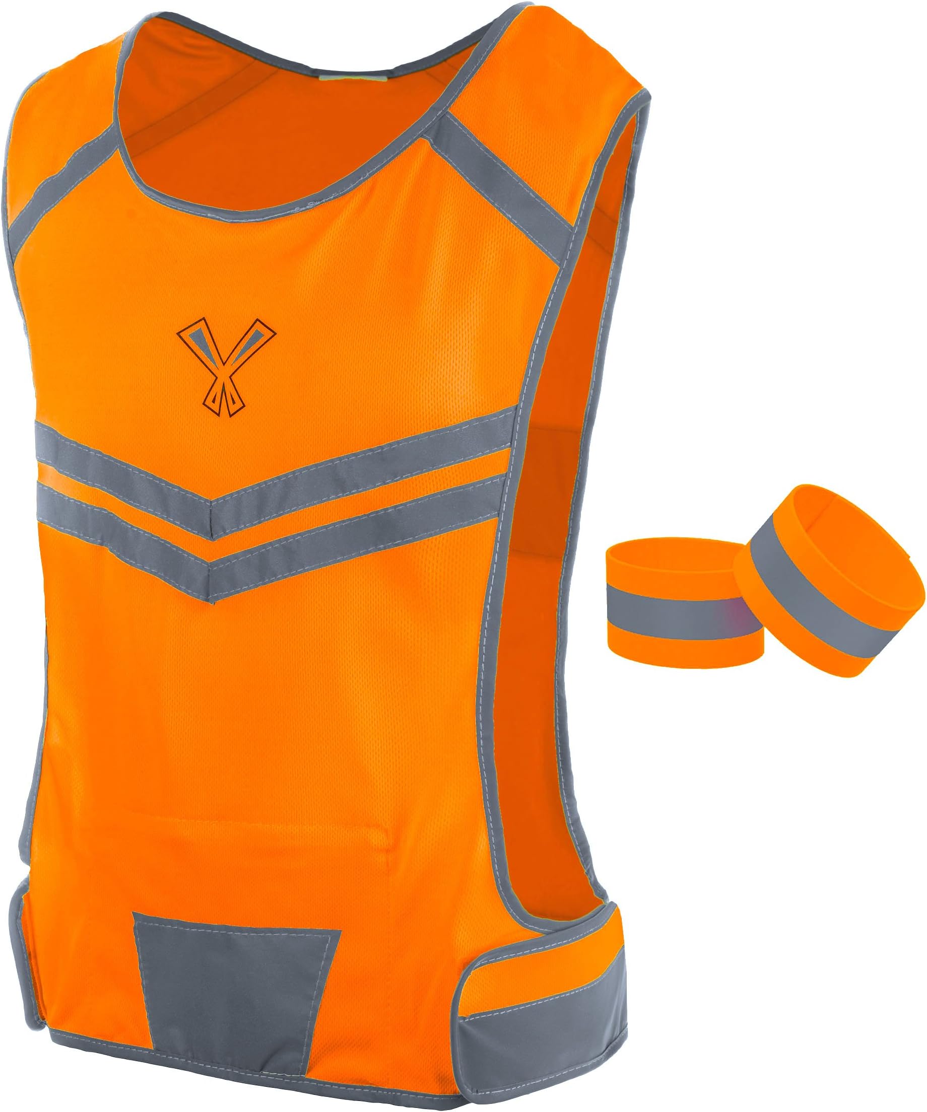 247 Viz The Reflective Vest with Inside Pocket & 2 High Visibility Running Safety Bands