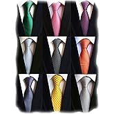 YanLen Lot 9 PCS Classic Men's Tie Necktie Woven JACQUARD Neck Ties