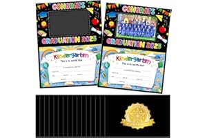 GIANTRUMP 28 Pack Kindergarten Diplomas Certificates 2025 Kindergarten Graduation Award Certificates for Kids Students Teachers Supplies