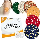 funpatch 30Pack Libre 3 Plus Sensor Covers with 2 Hardshell Covers | Waterproof Freestyle Sensor Covers for Libre 3 Plus 15-Day Protection CGM Tape Easy-Peel Bump-proof Skin-friendly Latex-free