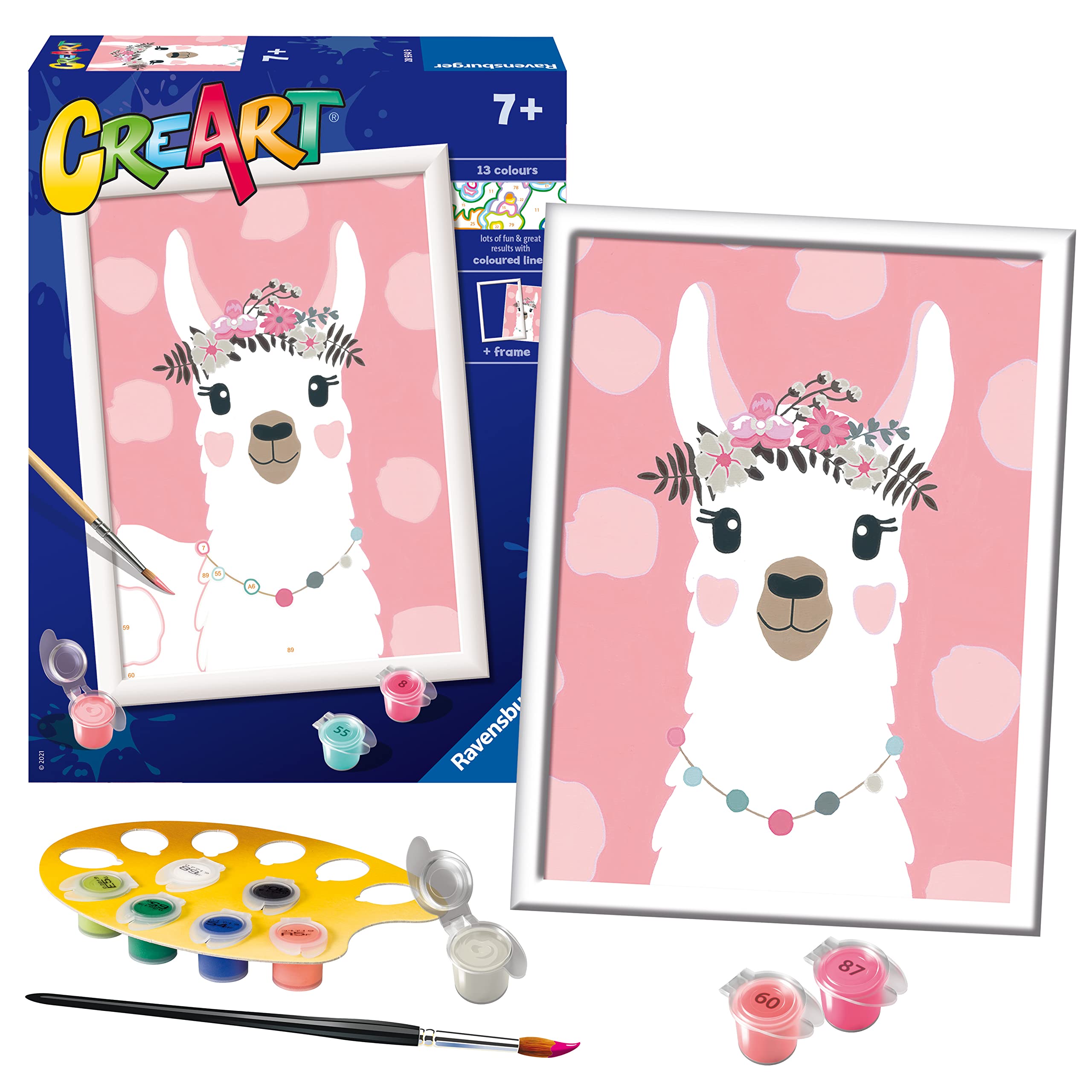 Ravensburger CreArt No Drama Llama Paint by Numbers Kits for Children & Adults Ages 7 Years Up - Kids Craft Set