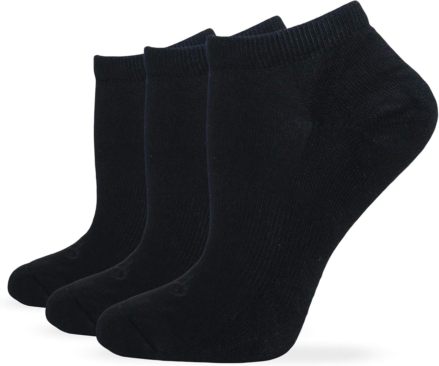 Realtree Ladies Half Cushion Low Cut Ankle Athletic Sport Socks 3 Pair Pack (Black, Women's Shoe