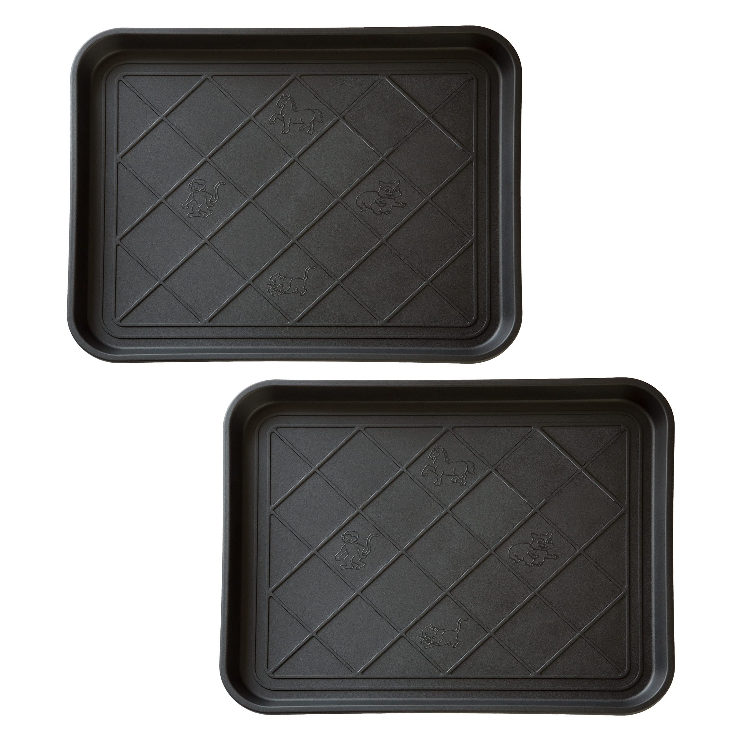 Photo 1 of ** ONLY 1**
All-Weather Boot Tray - Water-Resistant Plastic Mud Pan, Pet Food Tray, and Outdoor or Indoor Shoe Mat for Entryway by Stalwart (Black)