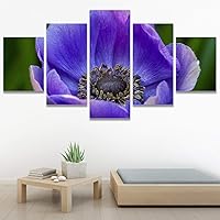 SIGNWIN 5 Panel Canvas Wall Art Purple Fields for Home Decorations Ready to Hang - 60