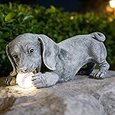 Dachshund Solar Garden Statue Weiner Dog Decor Outdoor Figurine Lights | Unique Figurine Light Outdoor Statue Yard Lawn Patio Outside Decor LED Light Birthday Housewarming Gift for Women Mom Grandma