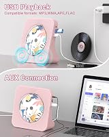 GREADIO Portable CD Player Bluetooth 5.0 Speaker System Pink view 5