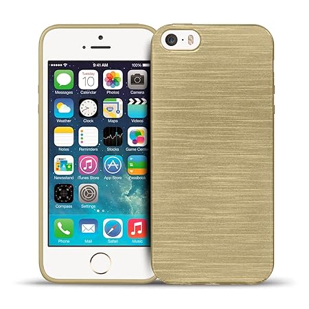 Conie BC1223 Brushed Case Kompatibel mit iPhone 4 / 4S, Silikonhülle Rückschale mit Anti Rutsch Hülle für iPhone 4s Backcover