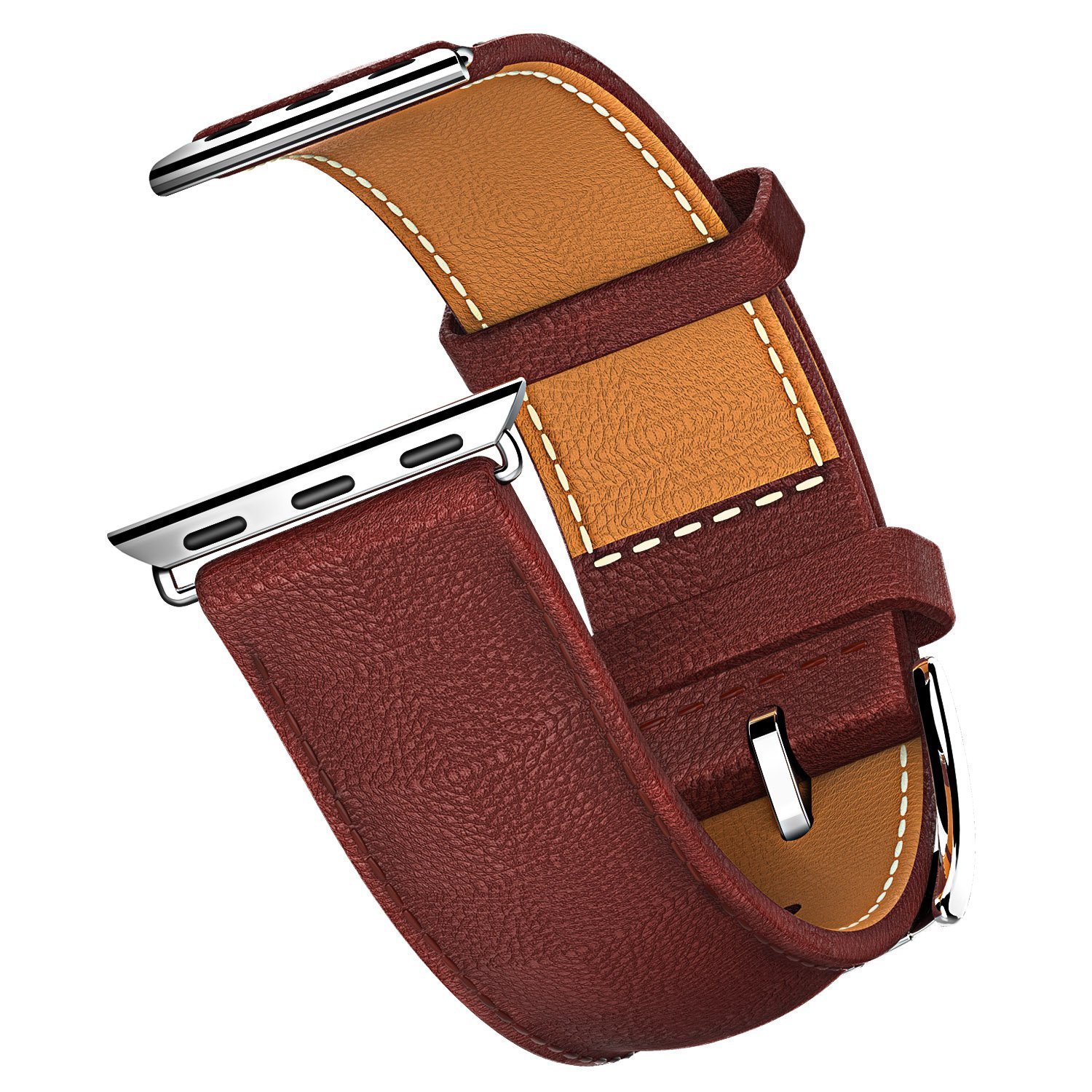 Apple Watch Band, LoHi Watch Strap Replacement with Metal Clasp for iWatch 42mm Brown