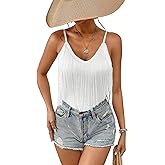 Womens Western Cowgirl Fringe Top - Country Concert Outfits Festival Tassel Hem Boho Rodeo Camisole Rave Tank Shirt