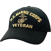 Rothco U.S. Marine Corps Veteran Hat - Durable and Comfortable USMC Cap Black