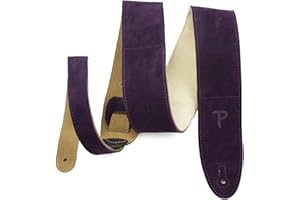 Perri’s Leathers Ltd. - Guitar Strap - Suede - Sheepskin Pad - Purple - Adjustable - For Acoustic/Bass/Electric Guitars - Mad