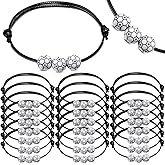 Aoocoeo 30PCs Sport Theme Charm Bracelets with Soccer Baseball Basketball Softball Beads Bracelet Sport Party Favors Adjustable Inspirational Bracelets