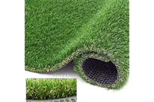 NINXANG Artificial Turf Grass Outdoor Realistic Fake Grass Deluxe Turf Synthetic Thick Lawn Pet Turf 1 3/8” Height Outdoor Decor Backyard Customized Thick Faux Grass Outdoor Rug 5FT x 10FT
