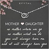 EFYTAL Mother Daughter Necklace, 925 Sterling Silver Mom Daughter Gifts, Mom Necklace for Women, Mother of the Bride Gifts