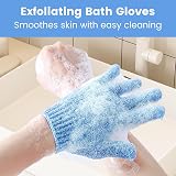 Lafefe 6Pcs Bamboo Exfoliating Shower Gloves - Skin Scrub Mitts view 3