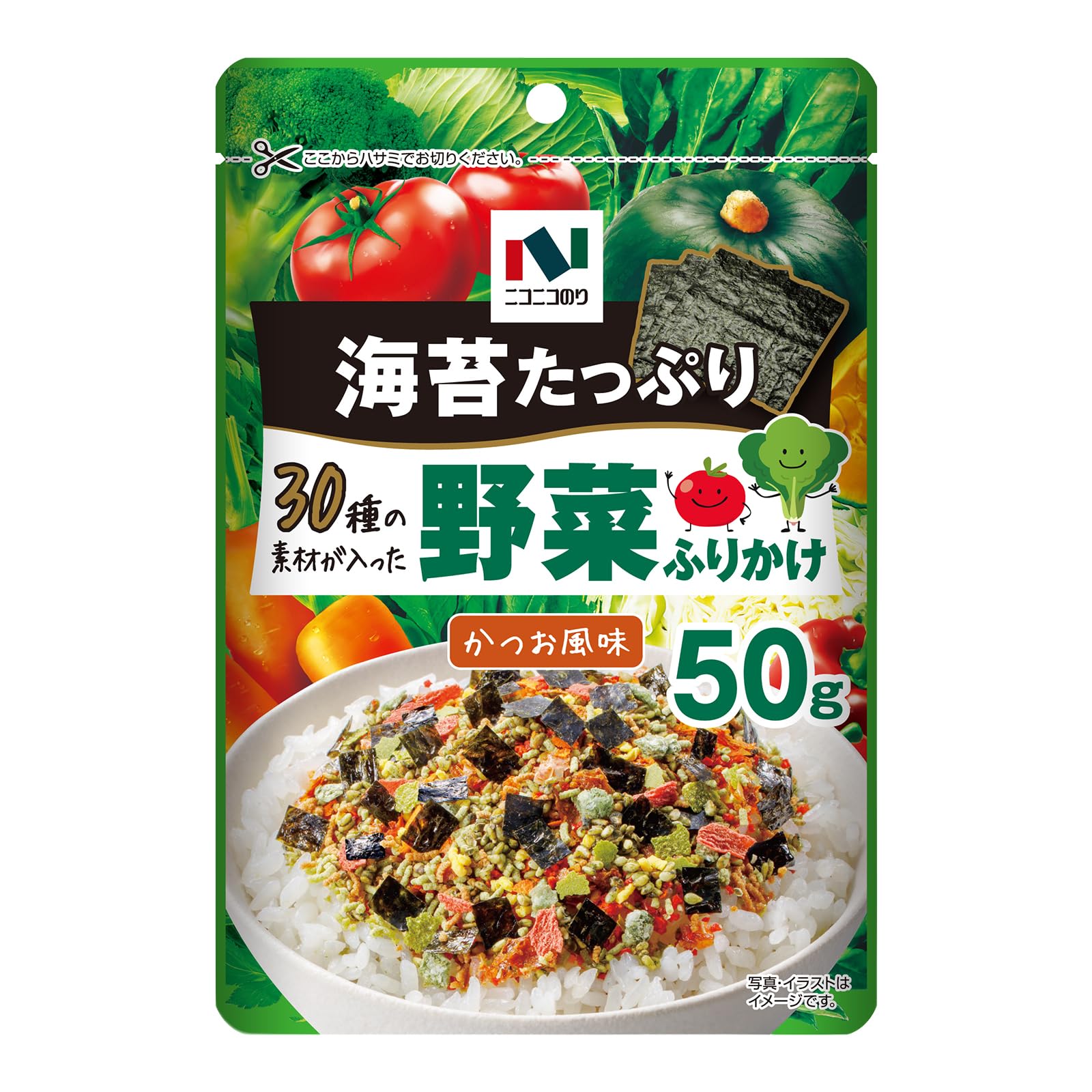 ニコニコのり 30種の素材が入った野菜ふりかけ 50g×10個