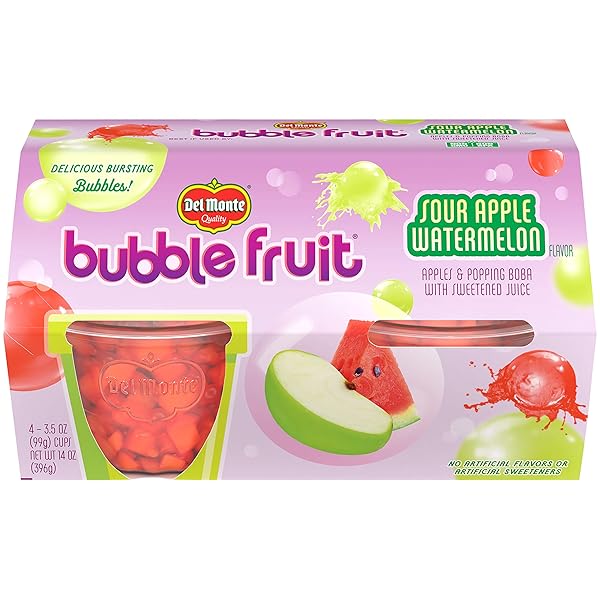 DEL MONTE BUBBLE FRUIT SOUR APPLE WATERMELON FRUIT...