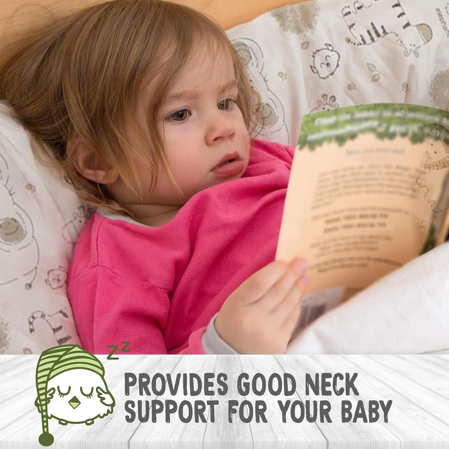 Toddler Pillow with Pillowcase - 13X18 Soft Organic Cotton Baby Pillows for Sleeping - Machine Washable - Toddlers, Kids, Infant - Perfect for Travel, Toddler Cot, Bed Set: Baby