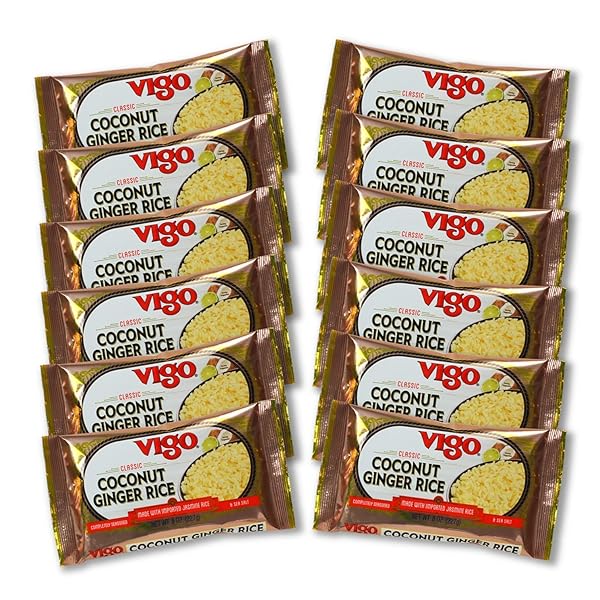 VIGO AUTHENTIC COCONUT GINGER RICE, IMPORTED JASMINE (COCONUT GINGER, 8 OUNCE (PACK OF 1))