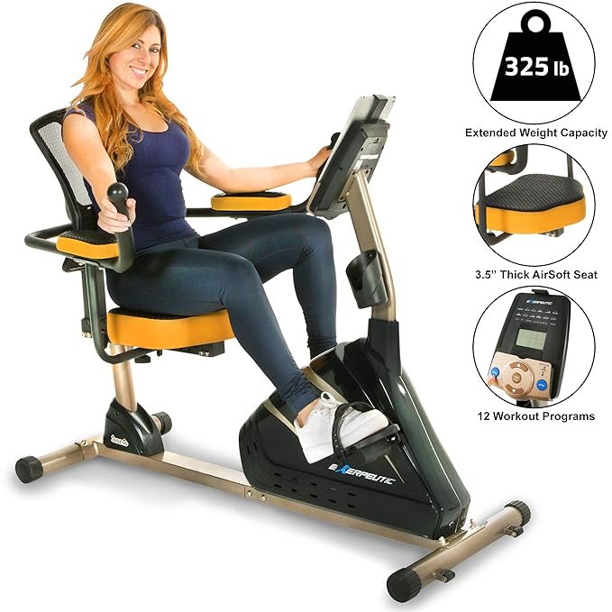 Exerpeutic 4000 Magnetic Recumbent Bike with 12 Workout Programs best recumbent bikes