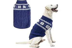 SCIROKKO Warm Winter Dog Sweater - Cold Weather Pet Clothes for Small Medium Large Dogs Indoor Outdoor, Soft Classic Knit Puppy Apparel