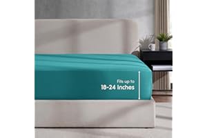 Nestl Teal Twin Fitted Sheet Kids, Extra Deep Pocket Fitted Sheet Twin Size, 1800 Microfiber Fitted Twin Sheet Only, Ultra Soft Twin Bed Fitted Sheet Fits up to 24 Inch Mattress