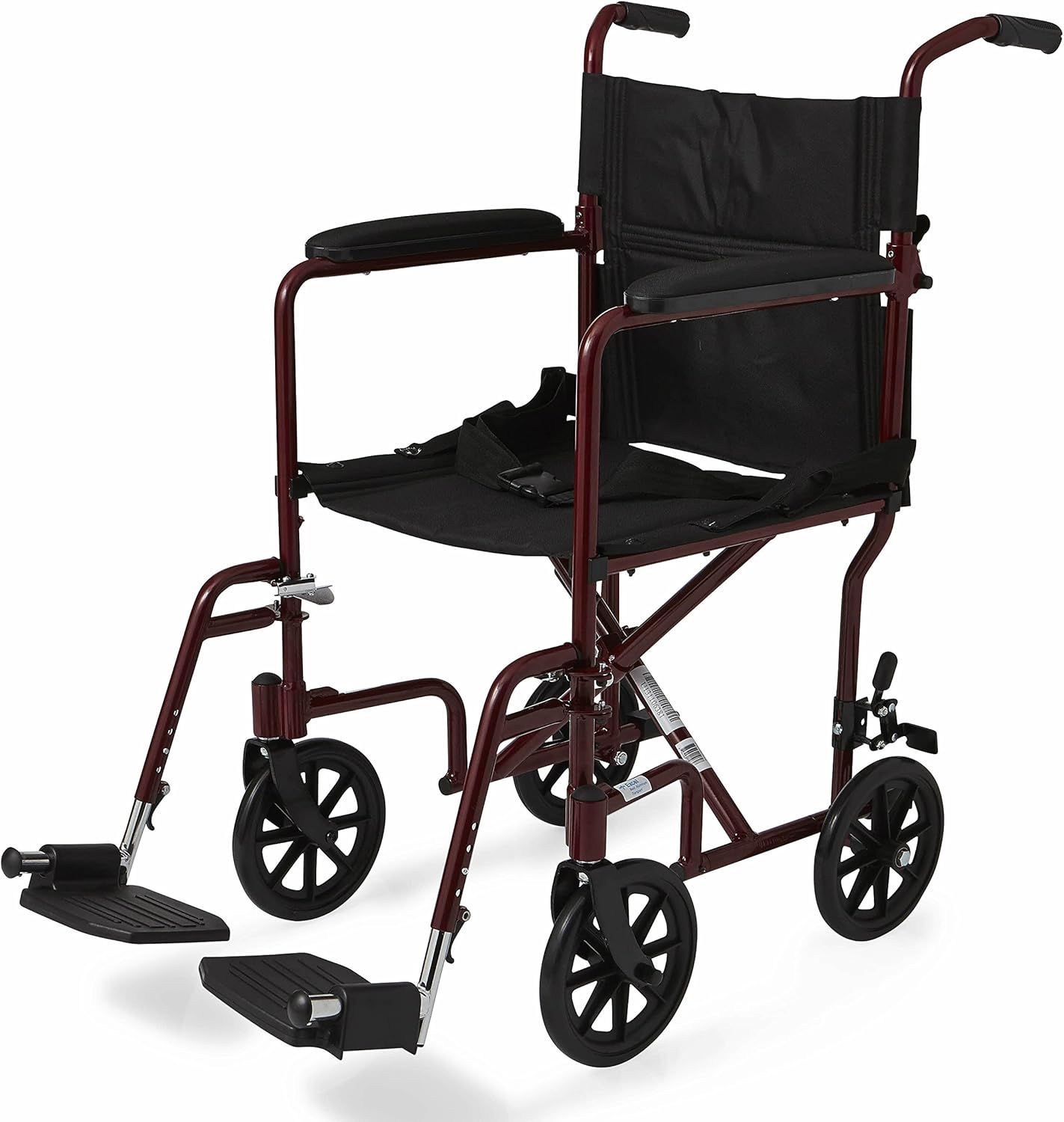 Medline Aluminum Transport Chair with Wheels, Red, 8 Inch Amazon.ca
