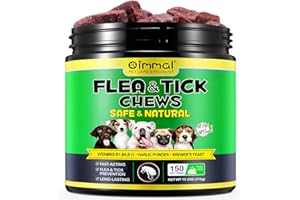 RSGRT Flea and Tick Prevention for Dogs Chewable, Dog Flea & Tick Control Supplement, Flea and Tick Chews for Dogs, Oral Flea and Tick Treats for Dogs (Duck Flavor 150pcs)