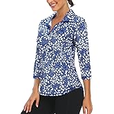 LURANEE Womens 3/4 Roll Sleeve 1/4 Zip Pullover Golf Shirts Athletic Hiking Running Workout Tops UPF 50+