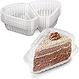 MT Products Clear Cake Slice Container 4.2" x 3" x 2.35" - Small Plastic Triangular Containers with Hinged Lid (Pack of 20) - Made in the USA